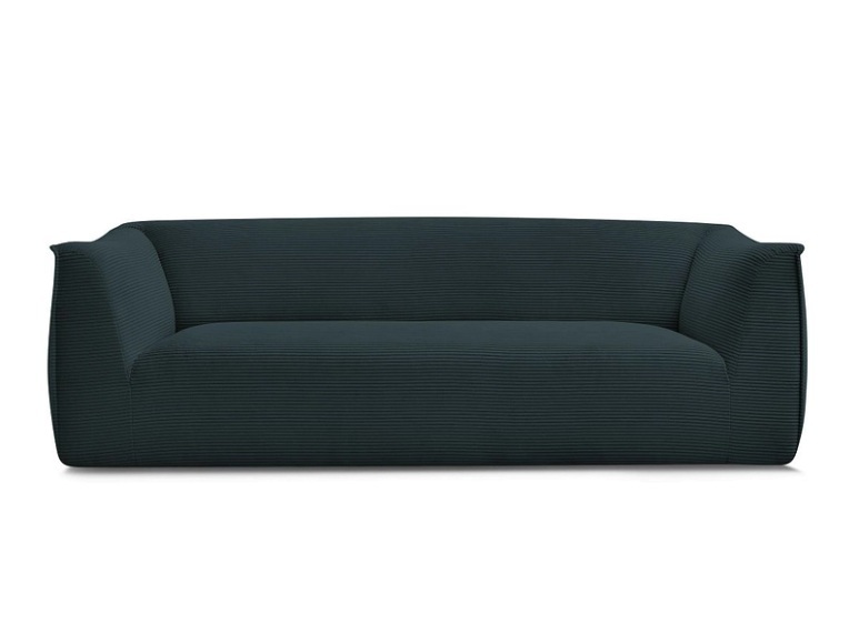 3er Sofa BOBOCHIC GIORGIA Cord-Stoff dunkelblau