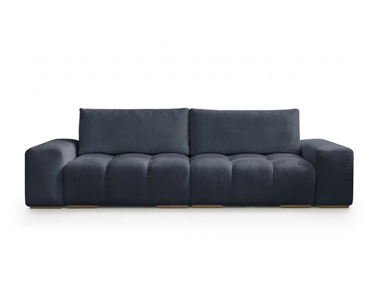 3er Sofa BOBOCHIC ANAKIN Stoff mit Textur dunkelblau