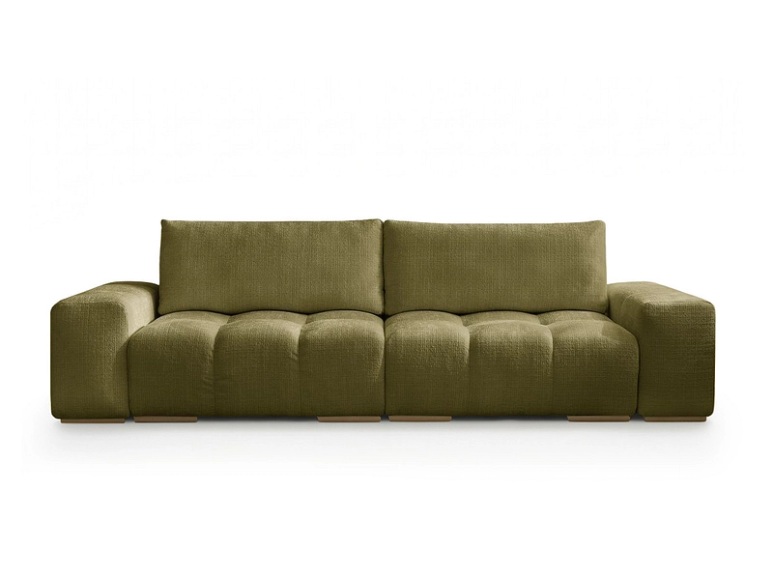 3er Sofa BOBOCHIC ANAKIN Stoff mit Textur grün