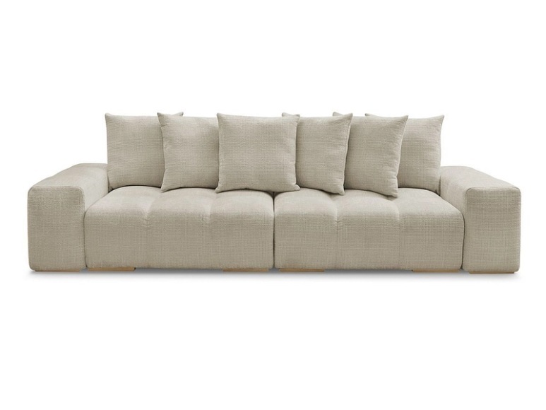 3er Sofa BOBOCHIC ANAKIN Stoff mit Textur beige