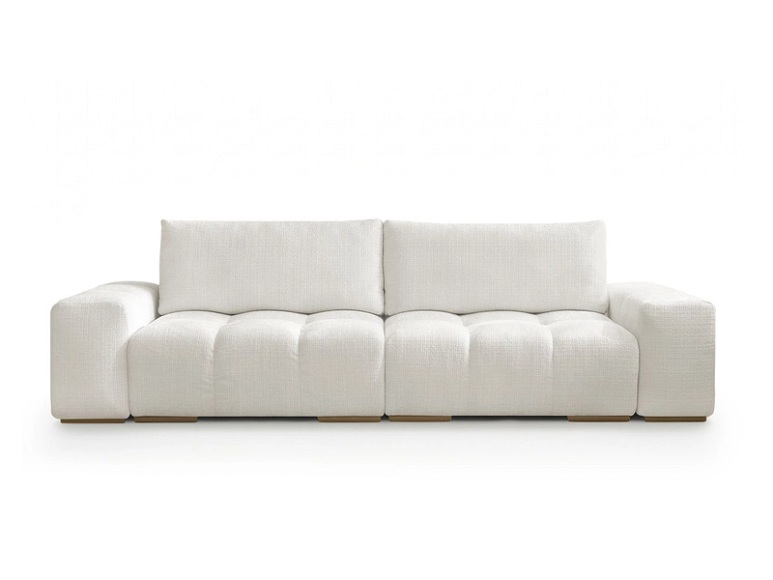 3er Sofa BOBOCHIC ANAKIN Stoff mit Textur weiss