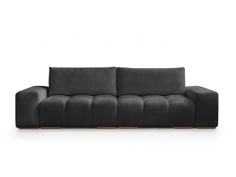 3er Sofa BOBOCHIC ANAKIN Stoff mit Textur schwarz