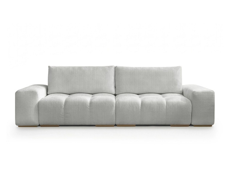 3er Sofa BOBOCHIC ANAKIN Stoff mit Textur hellgrau