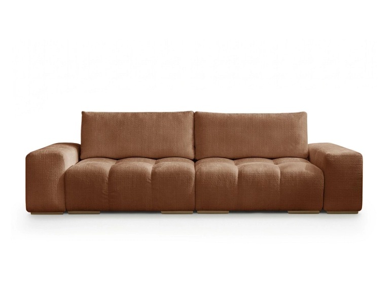 3er Sofa BOBOCHIC ANAKIN Stoff mit Textur orange