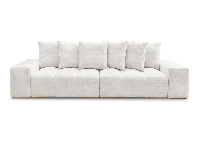 3er Sofa BOBOCHIC ANAKIN Stoff mit Textur weiss