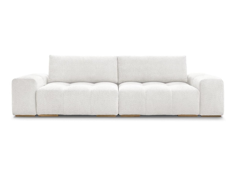 3er Sofa BOBOCHIC ANAKIN Boucle-Stoff weiss