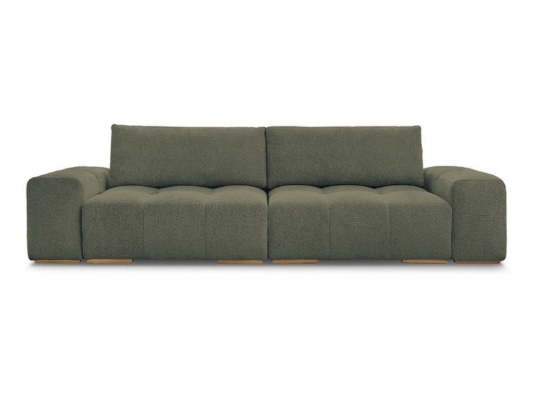3er Sofa BOBOCHIC ANAKIN Boucle-Stoff grün