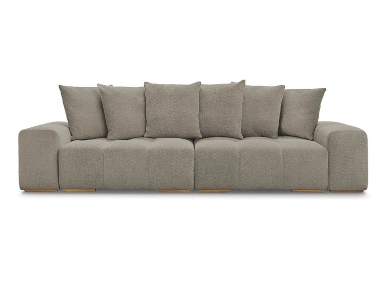 3er Sofa BOBOCHIC ANAKIN Boucle-Stoff taupe