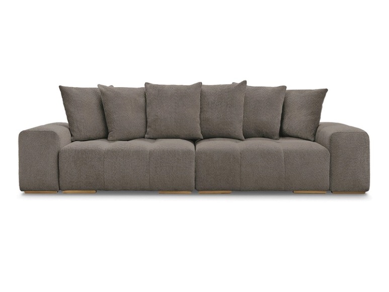 3er Sofa BOBOCHIC ANAKIN Boucle-Stoff rotbraun