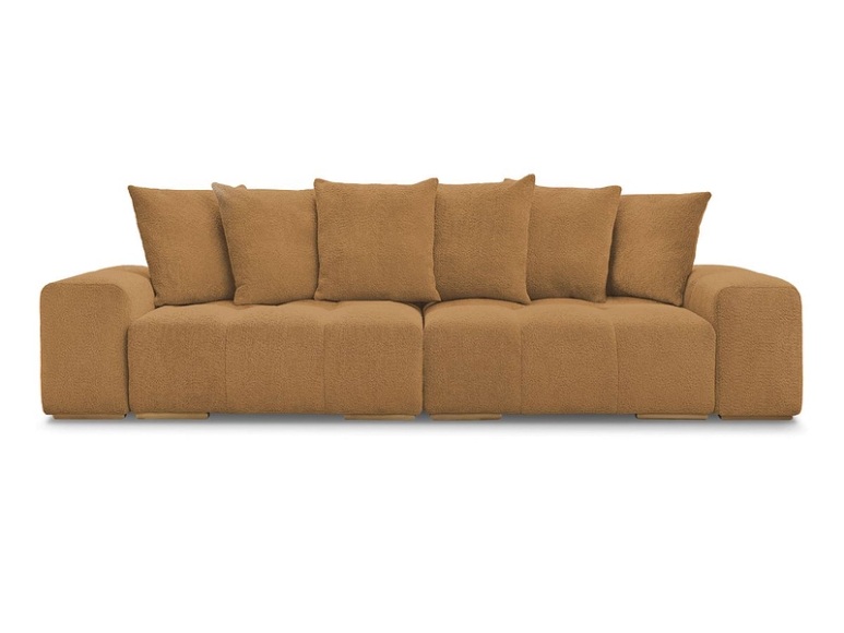 3er Sofa BOBOCHIC ANAKIN Boucle-Stoff gelb