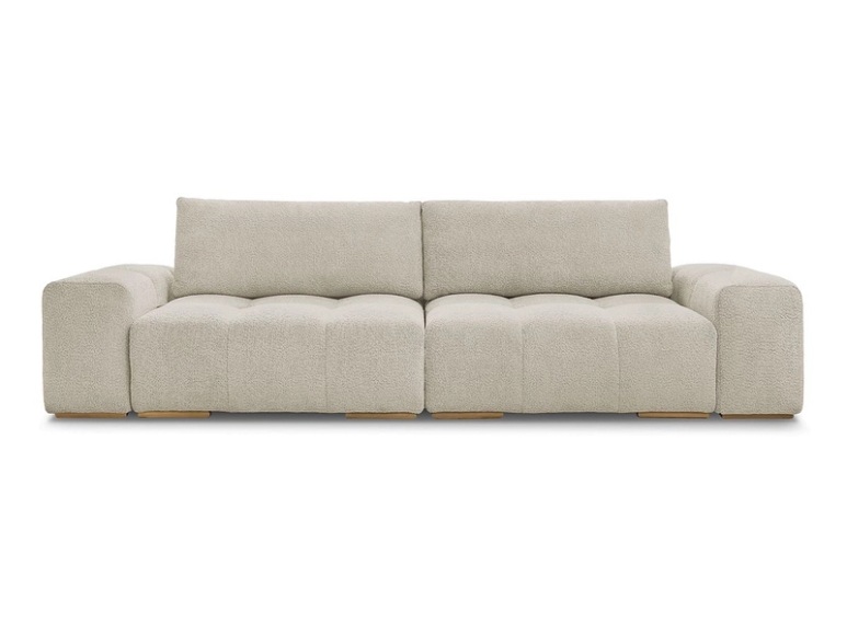 3er Sofa BOBOCHIC ANAKIN Boucle-Stoff beige