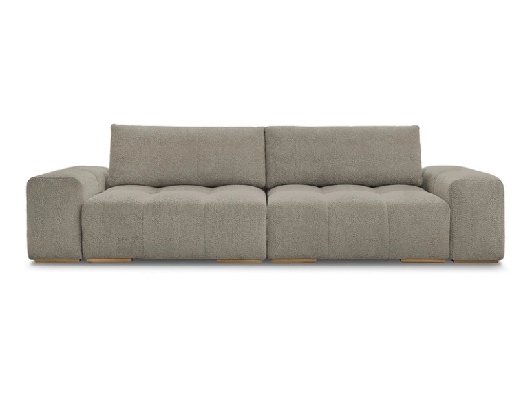 3er Sofa BOBOCHIC ANAKIN Boucle-Stoff taupe
