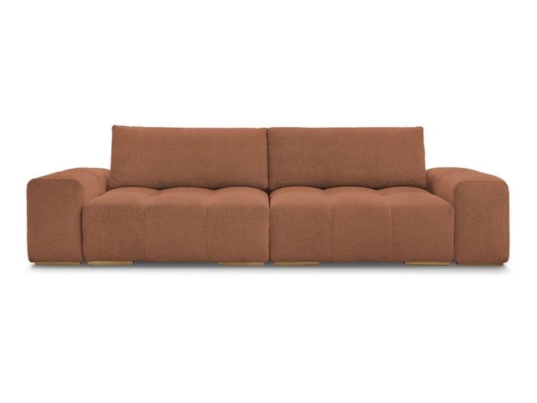3er Sofa BOBOCHIC ANAKIN Boucle-Stoff orange