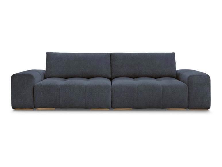 3er Sofa BOBOCHIC ANAKIN Boucle-Stoff dunkelblau