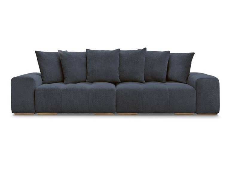 3er Sofa BOBOCHIC ANAKIN Boucle-Stoff dunkelblau