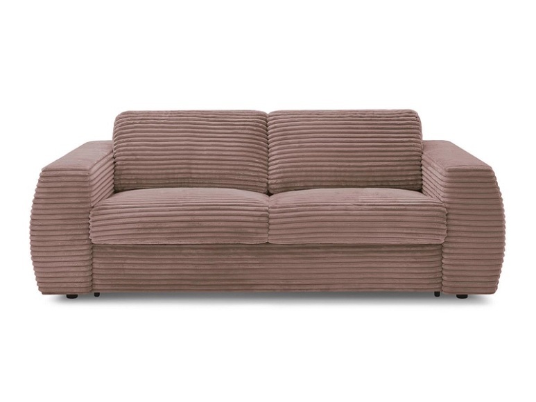 3er Sofa BOBOCHIC HUGO Boucle-Stoff rosa