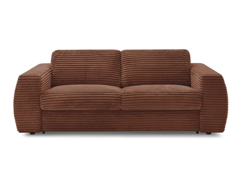 3er Sofa BOBOCHIC HUGO Boucle-Stoff orange