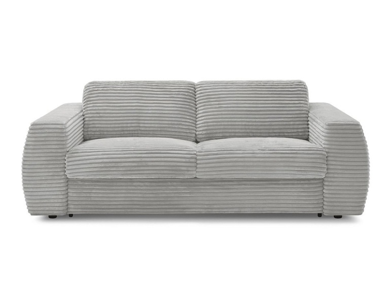 3er Sofa BOBOCHIC HUGO Boucle-Stoff hellgrau