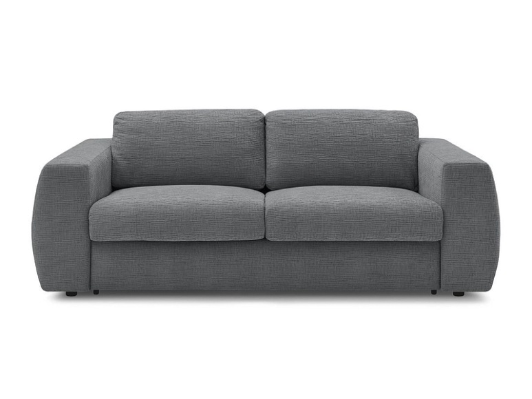 3er Sofa BOBOCHIC HUGO Stoff mit Textur dunkelgrau