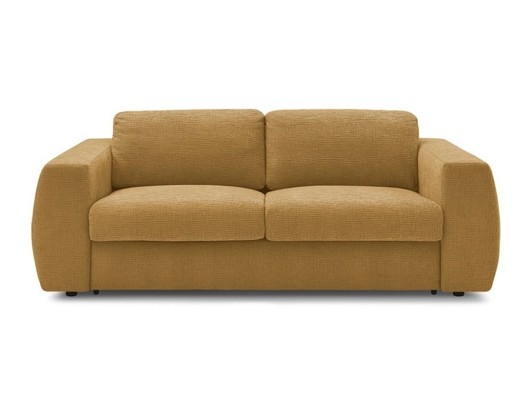 3er Sofa BOBOCHIC HUGO Stoff mit Textur gelb