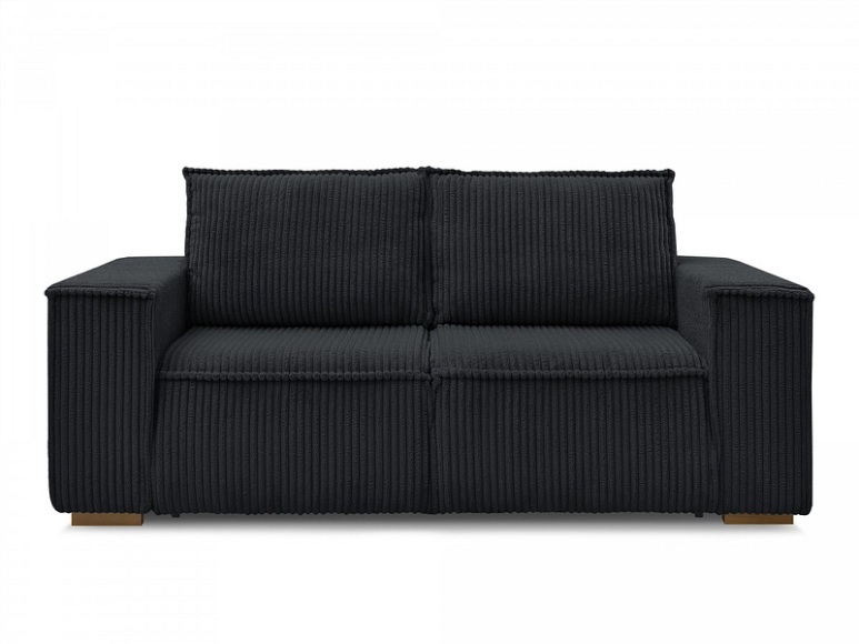 3er Sofa BOBOCHIC CHELSEA Cord-Stoff schwarz