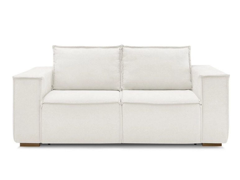 3er Sofa BOBOCHIC CHELSEA Stoff mit Textur weiss