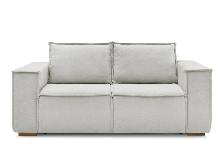 3er Sofa BOBOCHIC CHELSEA Stoff mit Textur hellgrau
