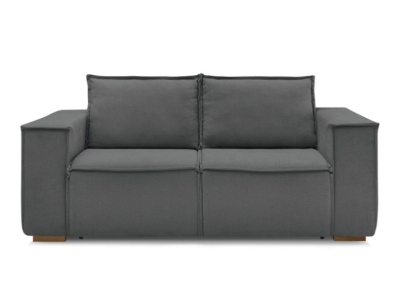 3er Sofa BOBOCHIC CHELSEA Stoff mit Textur dunkelgrau