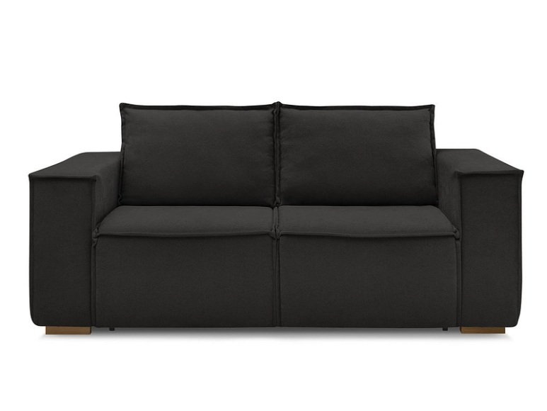 3er Sofa BOBOCHIC CHELSEA Stoff mit Textur schwarz