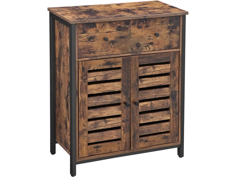 Vasagle -  Beistellschrank, Industrie-Design, Vintage, dunkelbraun LSC86BX