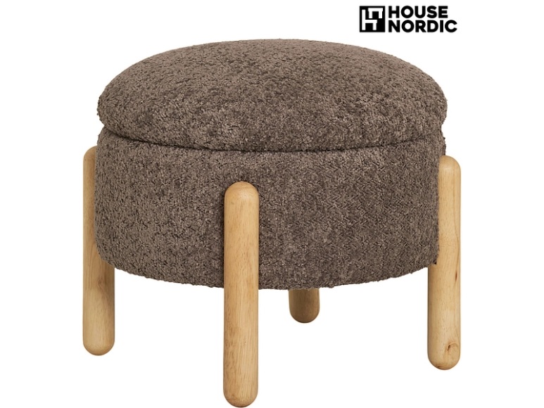 House Nordic Pouf »Medas Holz/Polyester (PES), Braun«