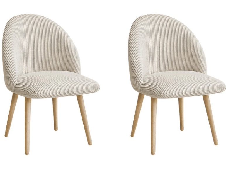BOBOCHIC Set mit 2 Stühlen LALIE Stoff beige