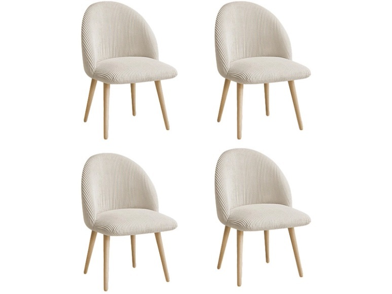 BOBOCHIC Set mit 4 Stühlen LALIE Stoff beige