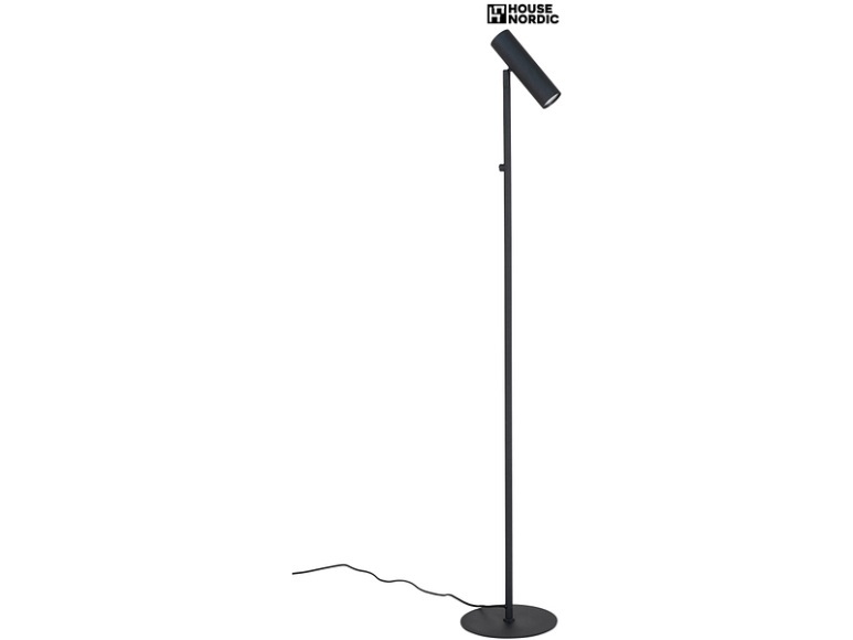 House Nordic - Paris Stehleuchte - Schwarz mit 210 cm langem Stoffkabel