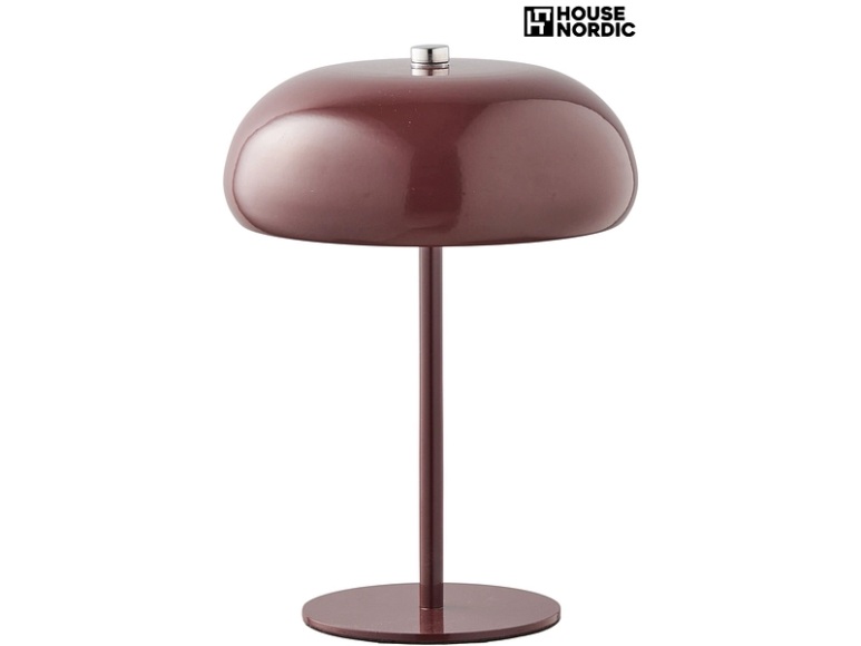 HOUSE NORDIC LED Lampe Über USB aufladbar MARGATE 18cm 48W bordeau