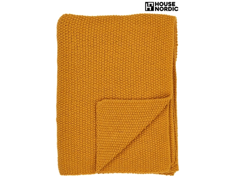 HOUSE NORDIC Decke SANTOS 130x170cm ocker unifarben