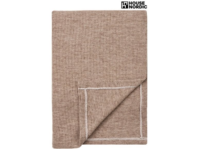 HOUSE NORDIC Decke PUNO 130x156cm taupe unifarben
