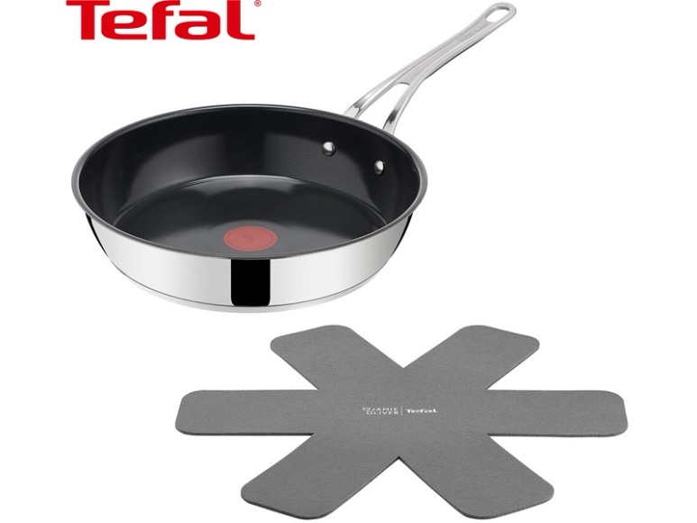 JAMIE OLIVER TEFAL Bratpfanne CLASSIC COOK Ø28cm 2-teilig stahl rostfrei silber