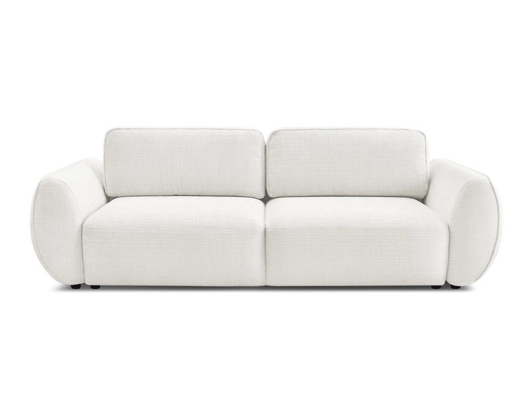 3er Sofa BOBOCHIC DENISE Stoff mit Textur weiss