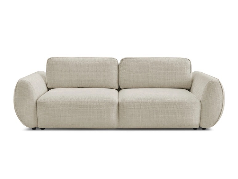 3er Sofa BOBOCHIC DENISE Stoff mit Textur beige