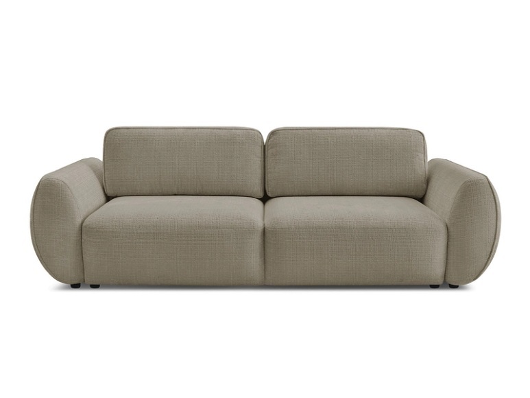 3er Sofa BOBOCHIC DENISE Stoff mit Textur taupe