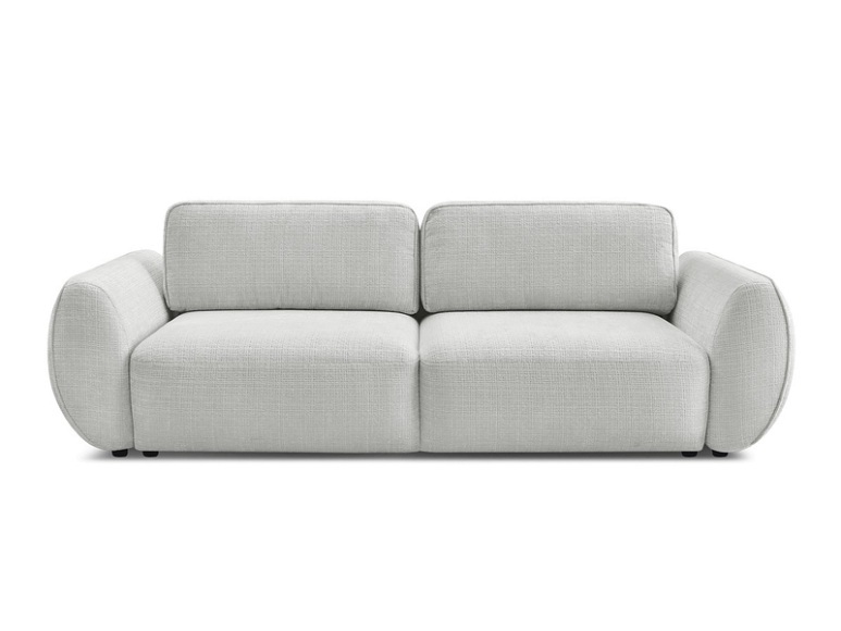 3er Sofa BOBOCHIC DENISE Stoff mit Textur hellgrau