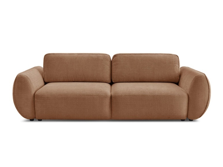 3er Sofa BOBOCHIC DENISE Stoff mit Textur orange