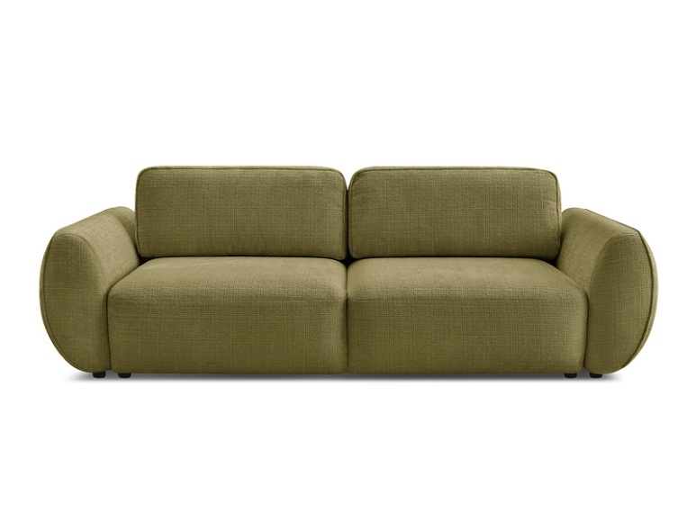 3er Sofa BOBOCHIC DENISE Stoff mit Textur grün