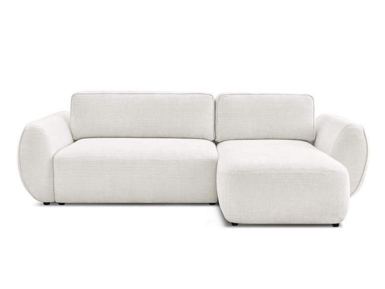 Ecksofa BOBOCHIC DENISE Stoff mit Textur weiss