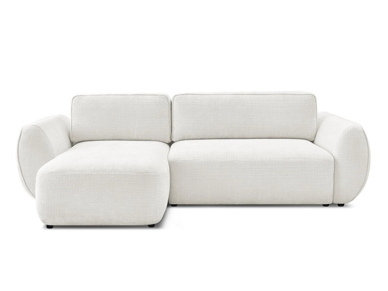 Ecksofa BOBOCHIC DENISE Stoff mit Textur weiss
