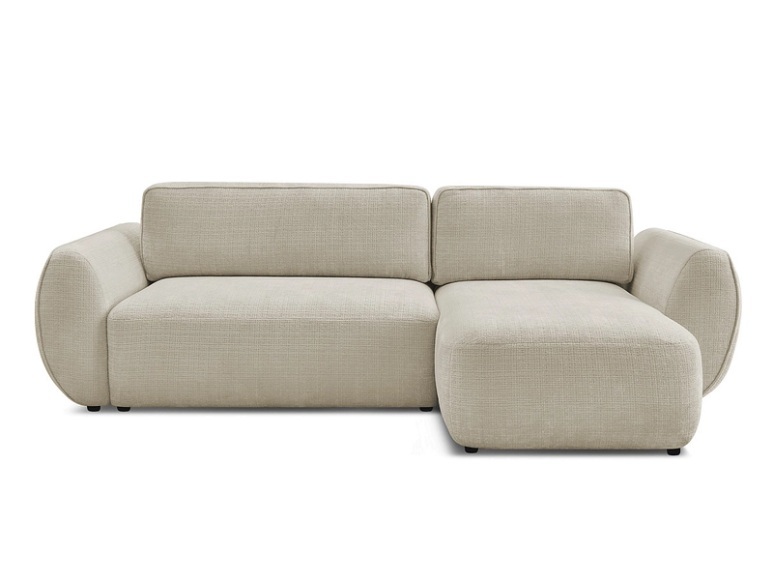 Ecksofa BOBOCHIC DENISE Stoff mit Textur beige