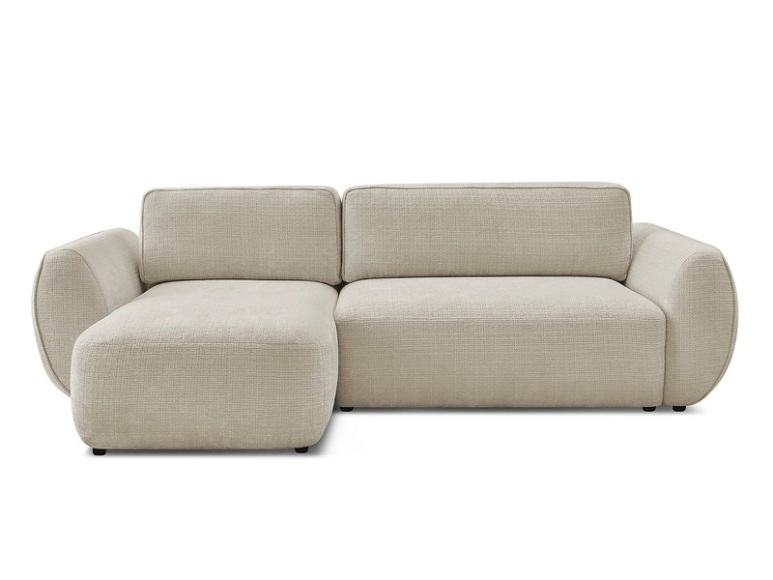Ecksofa BOBOCHIC DENISE Stoff mit Textur beige