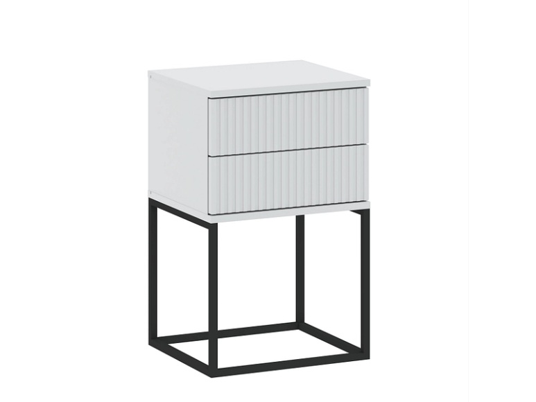 Nachttisch CADRO 2 Schubladen 40x38.5x65cm weiss matt / laminiert