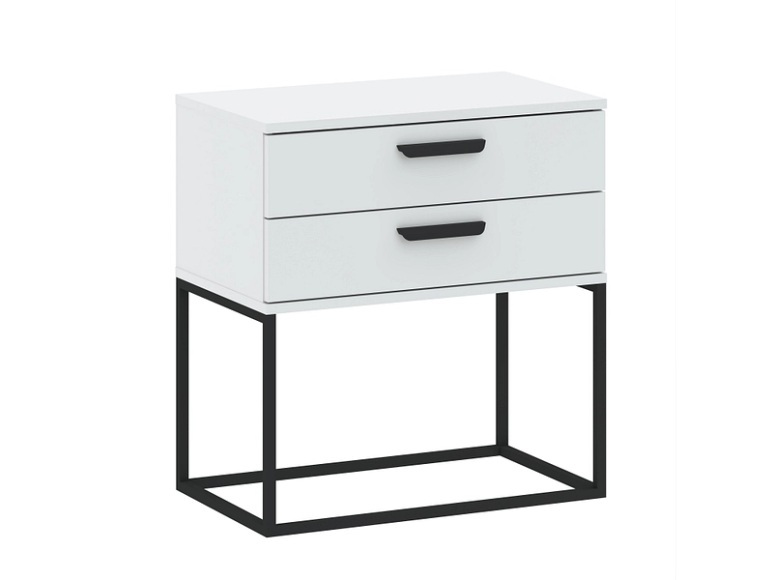Nachttisch CADRO 2 Schubladen 60x38.5x65cm weiss matt / laminiert